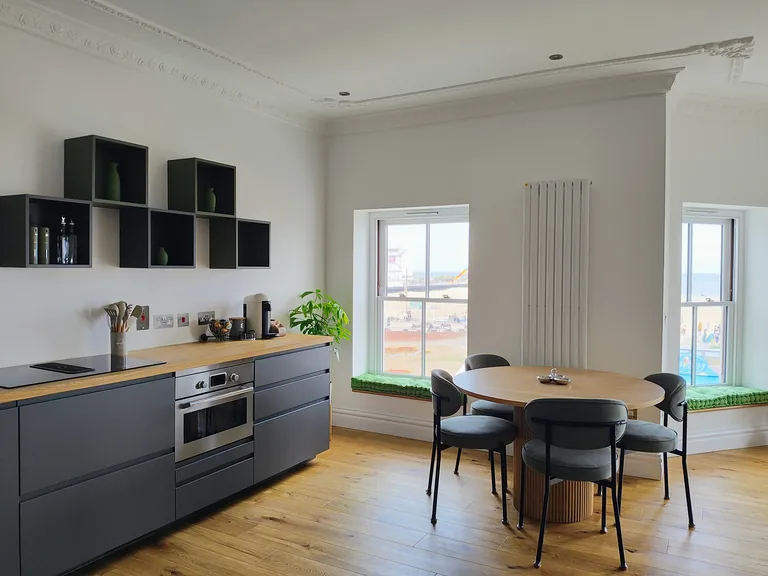 Seraphine suite fully-equipped modern kitchen with induction hob and oven at Lavish Collections Great Yarmouth